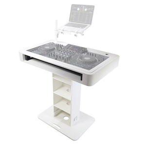 ProX Pioneer Control Tower DJ Podium and Cases, White dj tower, podium, dj podium, travel case